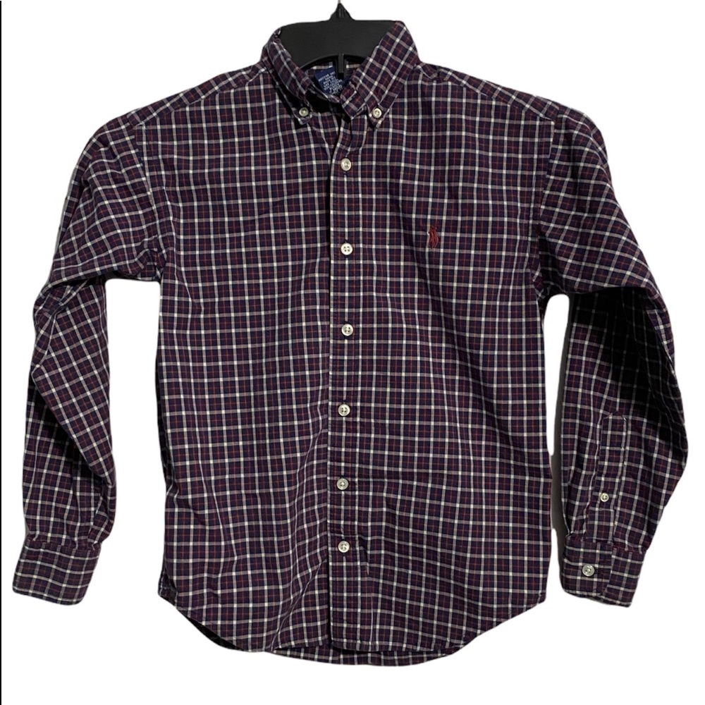 EUC•Ralph Lauren Boys Plaid LS button up szS